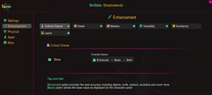SinStats Character Stats